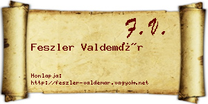 Feszler Valdemár névjegykártya